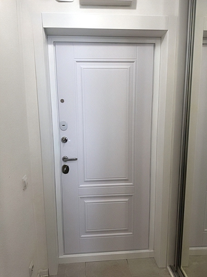 Белая квартирная дверь