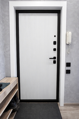 Белая металлическая дверь