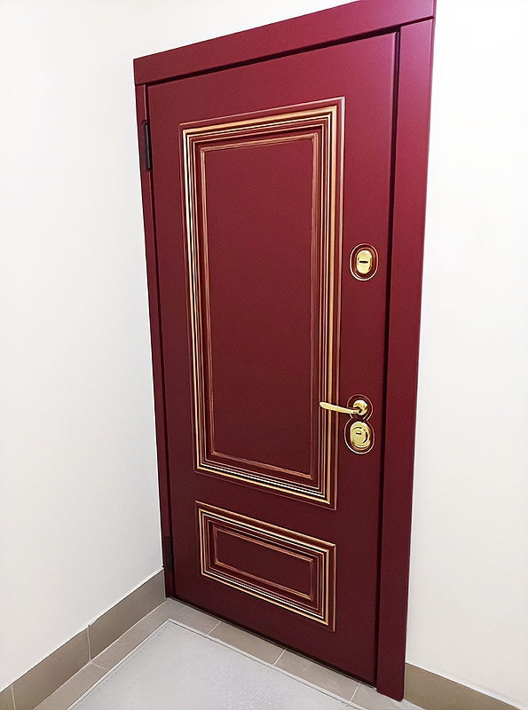 Дверь с красной панелью МДФ
