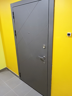 Серая входная дверь