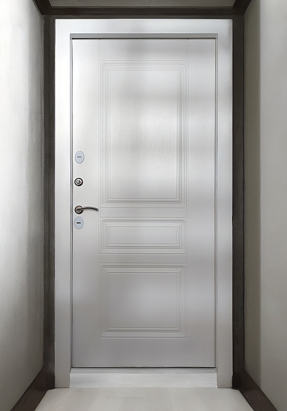 Входная дверь МДФ белого цвета